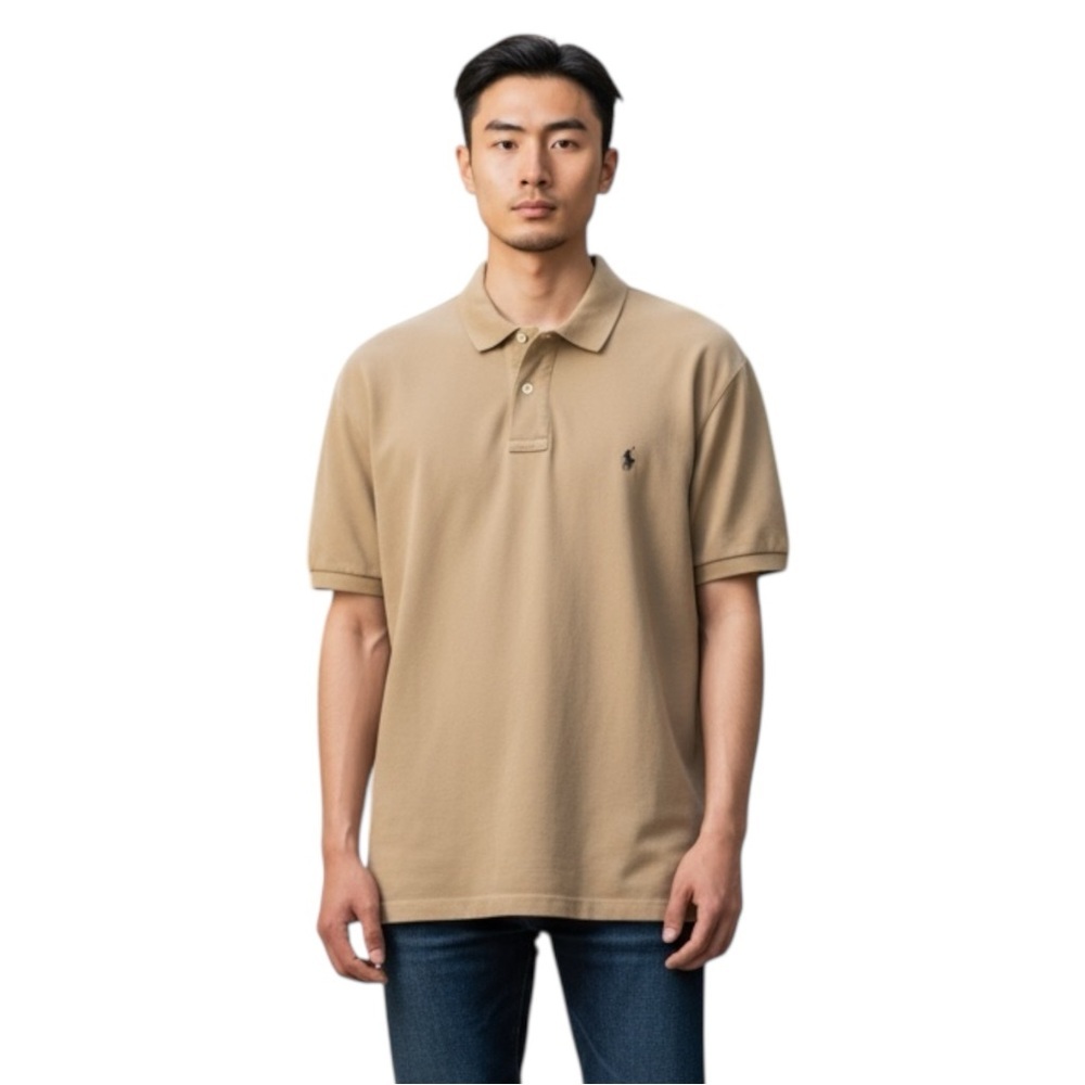 Polo Ralph Lauren Polo Shirt, Men’s, 100% cotton, Short-Sleeve, Color Beige, XL